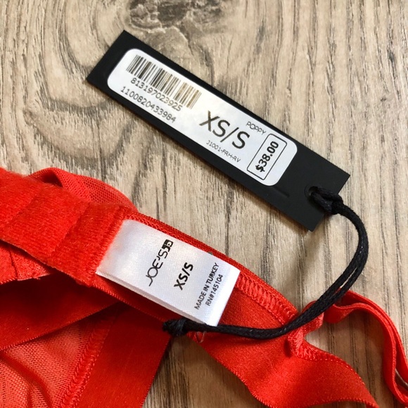 BNWT Joe’s Jeans DESIGNER Red Sheer Triangle Bra - Picture 4 of 4